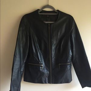 Dana Buchanan Brown Faux Leather Jacket